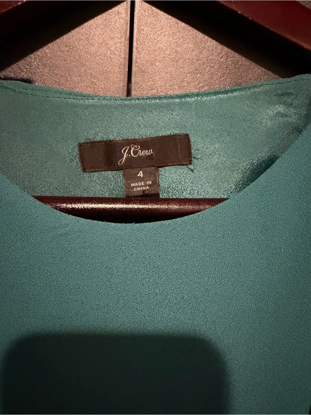 J. Crew Teal Ruffle-Sleeve Maxi Dress
